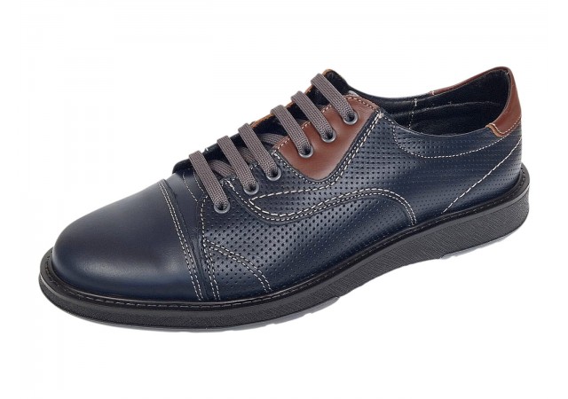 Pantofi barbati casual din piele naturala Bleumarin Matritat GKR231BTR